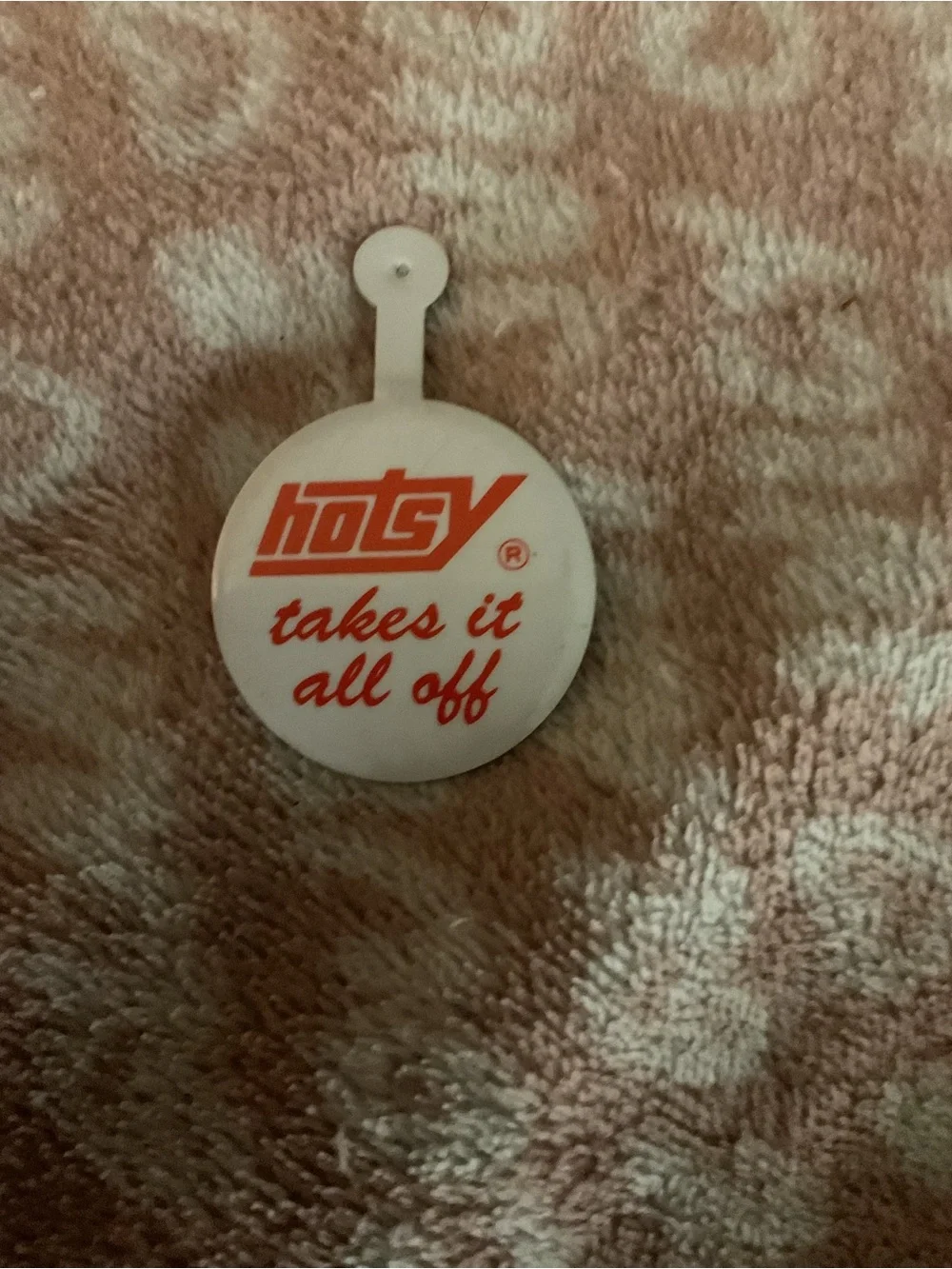 Vintage Hotsy Takes It All Off Folding Button